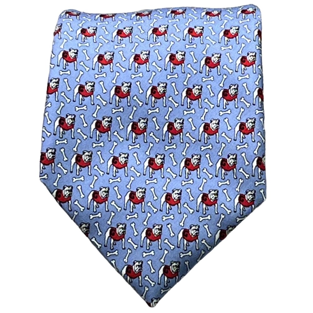 Vineyard Vines Tie Mens Blue Silk Georgia Bulldogs Custom Collection 58x3.5 - Picture 2 of 11
